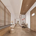 Modern Open Concept Kitchen With Wooden Cabinets Island Counter Bar Stools And Light Flooring