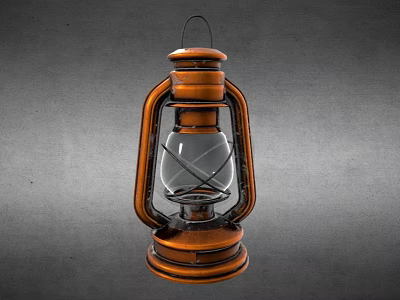 Vintage Wooden Candle Lantern with Glass Shade and Classic Home Decor 3d model