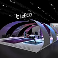 LeECO Exhibition Booth With Curved Structure Modern Lighting And Display Area