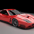 Red Modified Sports Car With Sleek Body And Aerodynamic Design Features