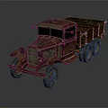 Rusty Old Vintage Truck With Worn Out Body And Open Cargo Bed