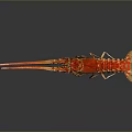 Vibrant Red Lobster Displaying Long Antennae and Segmented Body as Marine Aquatic Animal