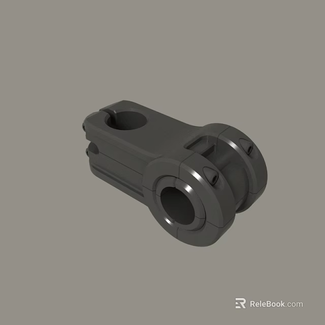 Gray Mechanical Connector Part With Circular Holes And Industrial Structure 3d model 