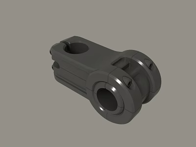 Gray Mechanical Connector Part With Circular Holes And Industrial Structure 3d model