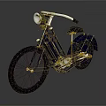 Vintage Bicycle With Headlight Black Seat Classic Frame Design And Metallic Wheels