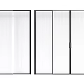 Modern Sliding Doors With White Panels And Black Frames For Interior Use 3d model