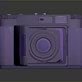 3D Model Vintage Style Purple Gray Computer Webcam With Foldable Lens Design 3d model
