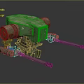 Turret Turntable Railgun Sci-fi Tower Defense Game Tower Defense Sci-fi Turret Game Turret Game Battery 3d model