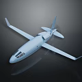 Light Blue Modern Airplane Model With Sleek Design On Dark Background And Reflection 3d model
