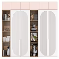 Open shelf bookcase children's bookcase 3d model