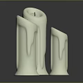 Modern Minimalist Decorative Ornament Set of Three White Candle Shaped Pieces for Home Decor