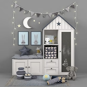 Modern Kids Cabinet Toy 3d model