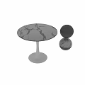 Modern Round Dining Table With Glass Top And White Base 3d model