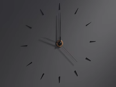 Modern Minimalist Wall Clock With Black Background Metal Hands And Numeral Markers 3d model