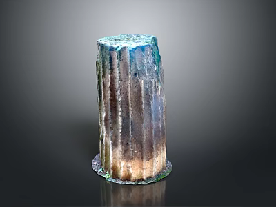 Scenic Landscape Featuring Natural Tree Stump With Green Brown Hues And Texture 3d model