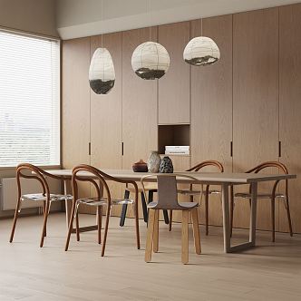 Quiet Dining Table and Chair Combination Dining Table and Chair 3d model