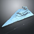 Futuristic Sci Fi Triangular Starship Model Featuring Layered Decks And Top Structures 3d model