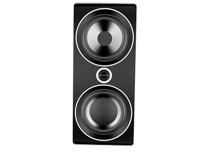 Modern Black Speaker With Dual Round Speakers And Central Control Panel 3d model