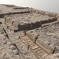 Historical Ancient Ruins Site With Stone Walls And Stone Steps Structure 3d model