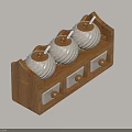 Ceramic Spice Jars With Lids On Wooden Rack Featuring Small Drawers