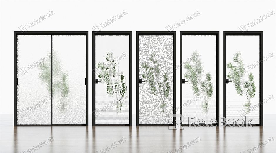 Modern swing door kitchen and bathroom door glass sliding door model