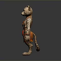 Cheetah Themed Figurine Wearing Colorful Traditional Attire And Decorative Details