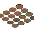 Colorful Round Dinnerware Set with Various Floral Wave Patterns for Table Decoration