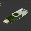 Green 8GB USB Flash Drive with Transparent Part and Portable Design for Computers
