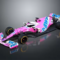 Pink BAWT Formula 1 Racing Car With Aerodynamic Body And Wheels