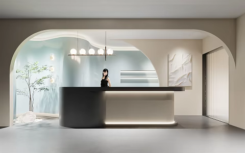 Modern Beauty Salon Hall Beauty Salon Front Desk 3d model
