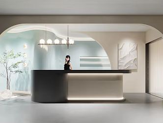 Modern Beauty Salon Hall Beauty Salon Front Desk 3d model