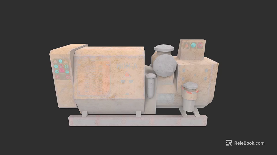 Industrial Equipment With Control Panel Circular Component And Enclosure Structure 3d model 
