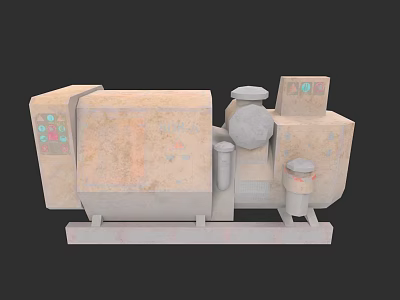 Industrial Equipment With Control Panel Circular Component And Enclosure Structure 3d model