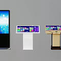 Public Facility Interactive Information Terminals with Floor Standing and Tabletop Designs 3d model
