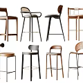 Various Modern Bar Stools With Wooden Metal Frames And Stylish Backrest Designs