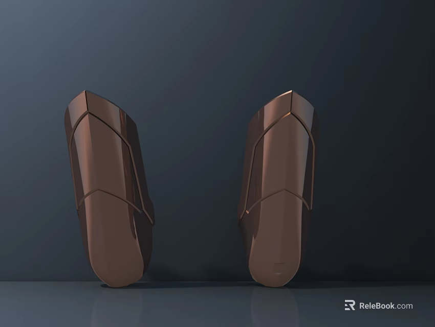 Modern Geometric Copper Sculptures With Symmetric Design On Dark Background 3d model 