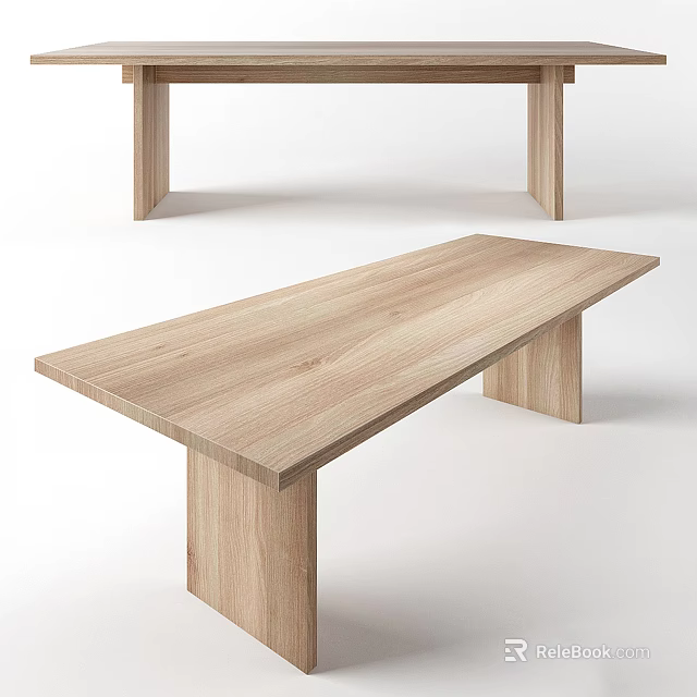 Simple Modern Wooden Bench With Light Wood Finish Rectangular Tabletop And Sturdy Legs 3d model