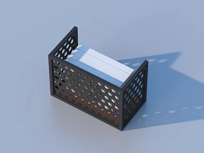 Black Perforated Household Storage Organizer With Practical Design For Home Use 3d model