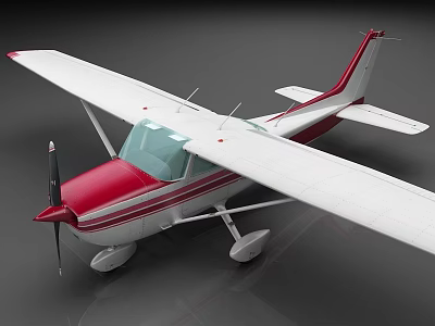 Small Red And White Toy Airplane Model With Propeller And Wings Design 3d model