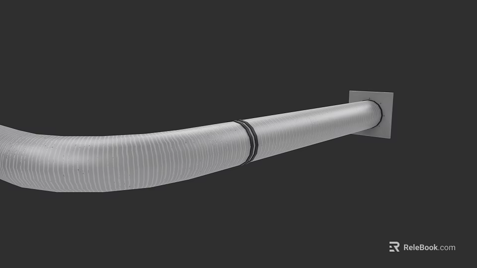 Industrial Equipment Flexible Ventilation Duct With Metal Bracket For Industrial Use 3d model 