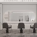 Modern Hair Salon Interior With Stylish Shampoo Stations And Hair Care Services