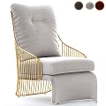 Modern Upholstered Accent Chair With Gold Metal Frame And Soft Comfortable Cushion