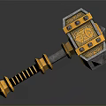 Ornate Decorative Hammer With Gold Silver Accents And Intricate Geometric Patterns