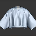 Light Blue Loose Fit Top With Round Neck And Short Sleeves Casual Design