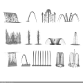 Various Styles of Garden Ornament Fountains With Diverse Water Spray Shapes
