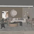 Light Luxury Sofa Coffee Table Combination Sofa Coffee Table 3d model