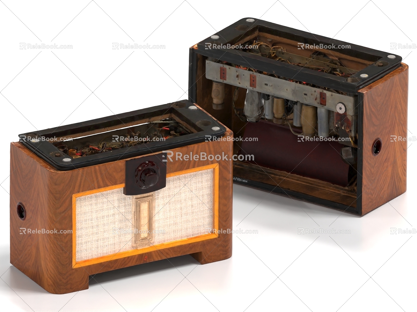 Retro Radio Retro Recorder Radio Radio Components Tape Recorder Radio Internal 3d model