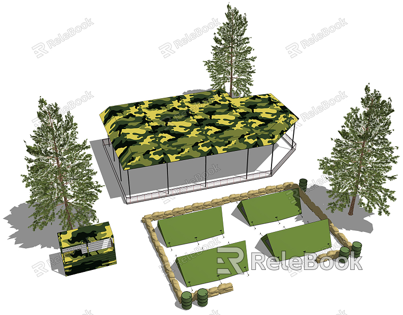 Modern tent characteristic theme park model