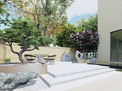 Modern Courtyard Garden model