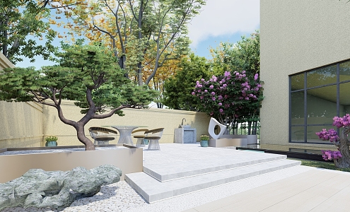 Modern Courtyard Garden 3d model